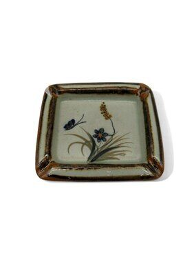 Vintage Xochiquetzal Mexico Stoneware Ashtray Floral Pottery Dish